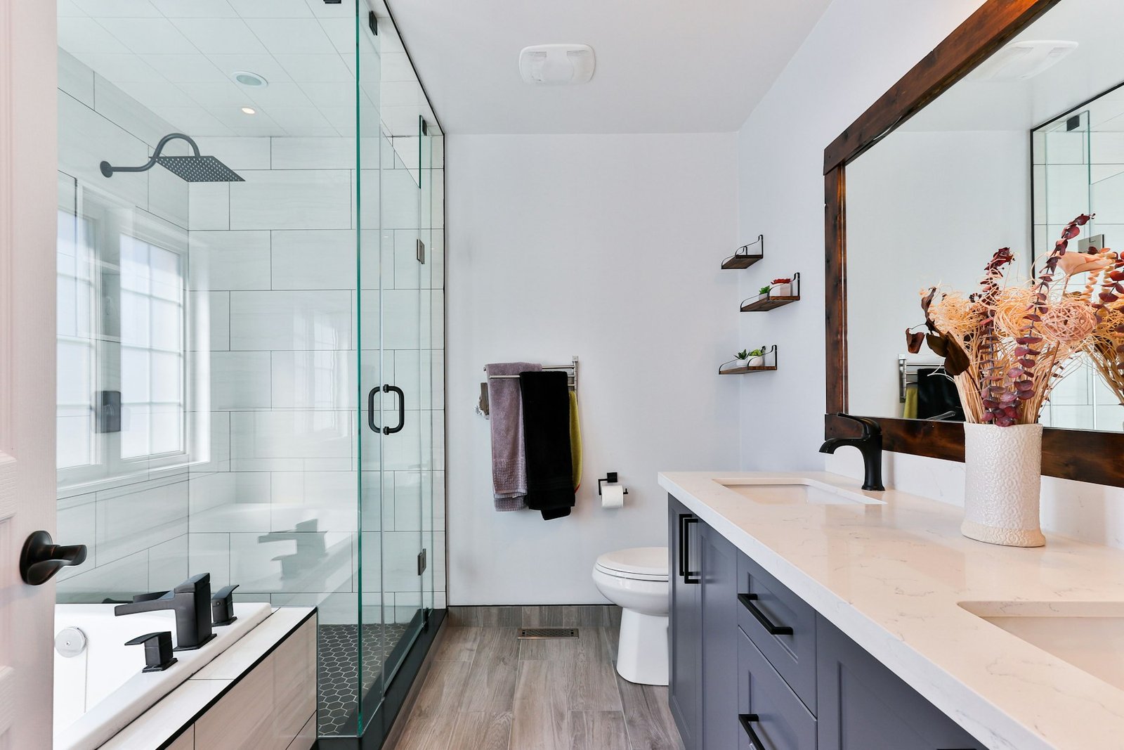 Contemporary bathroom with walk in shower