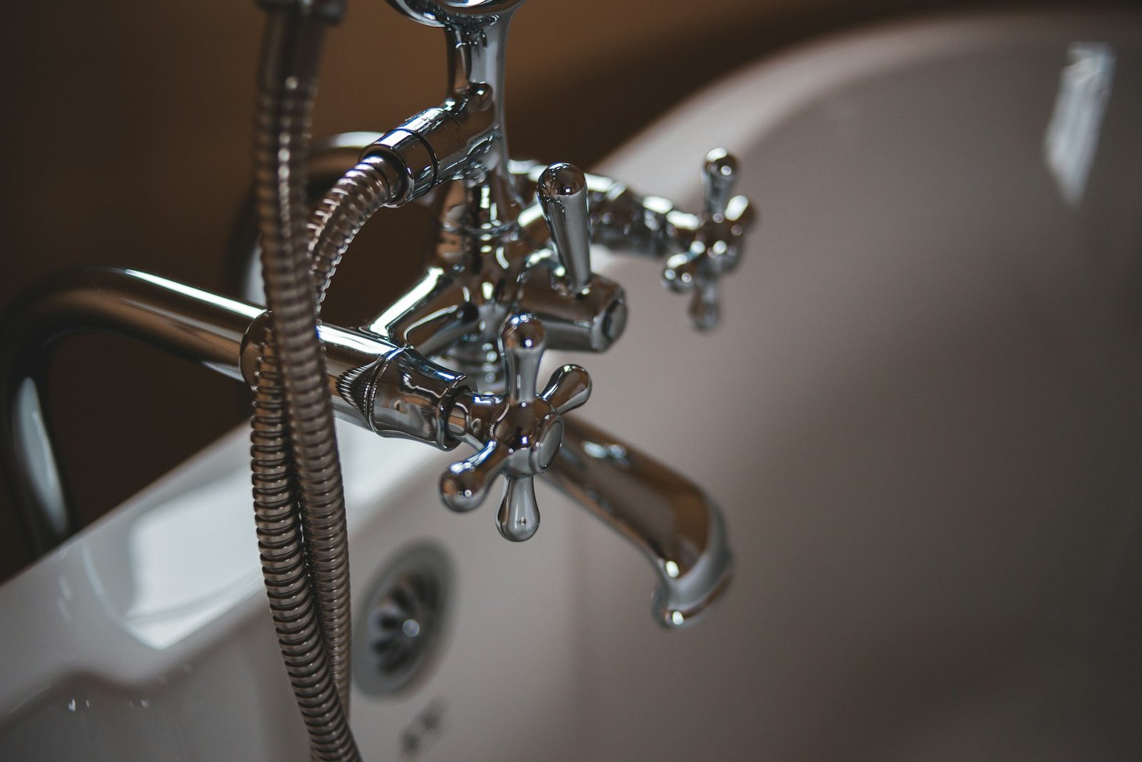 Chrome mixer tap detail
